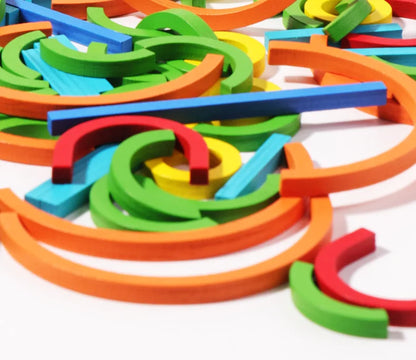 Wooden Sticks and Rings Puzzle for Early Childhood Learning