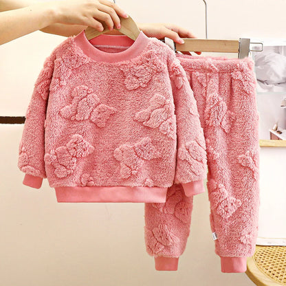 Kids Plush Pajama Set for Cozy Autumn and Winter Nights