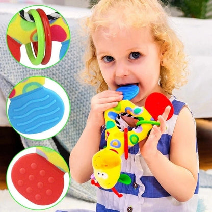 Baby Rattle Teether Toy with Music and Grip Training Giraffe