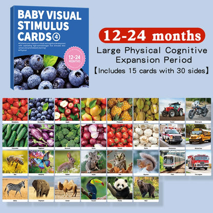High Contrast Montessori Vision Cards for Babies 0-12 Months