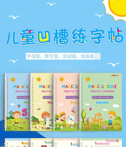 Montessori Reusable Drawing Copybook for Kids' Writing Skills