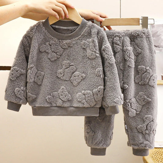 Kids Plush Pajama Set for Cozy Autumn and Winter Nights