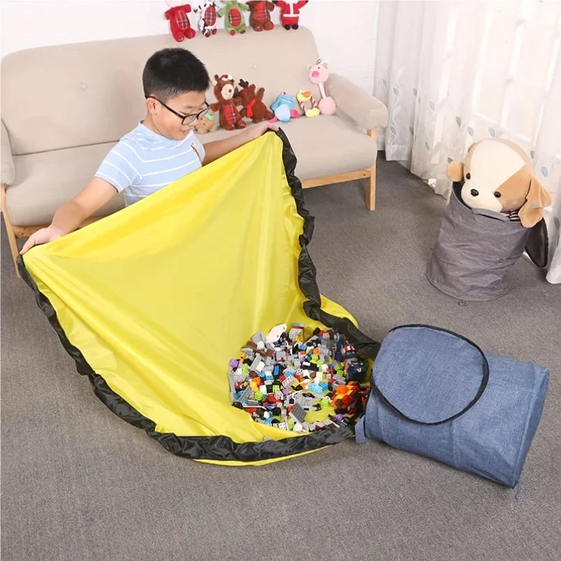 Kids' Large Storage Bag and Play Mat for Building Blocks