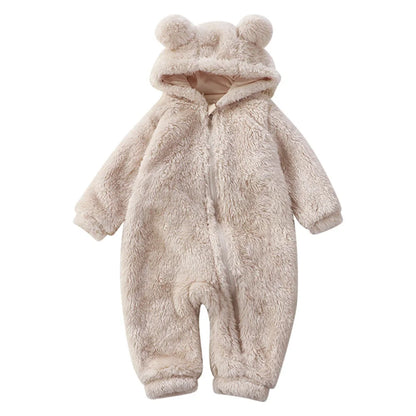 Cute Cartoon Bear Baby Pajamas Zipper Romper for Infants 0-24M