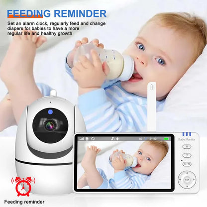 5-Inch PTZ Video Baby Monitor with Camera and Temperature Sensor