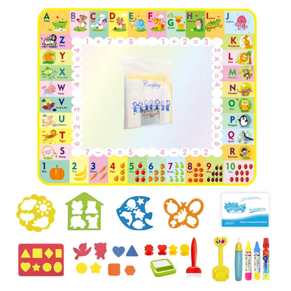 Water Drawing Mat for Kids with Reusable Magic Pens