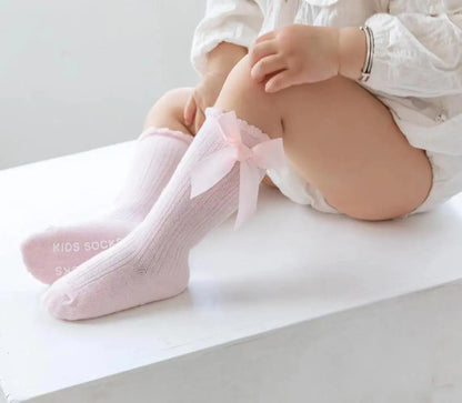 Red Bow Tie Knee High Socks for Infants and Toddlers