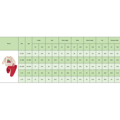 Toddler Boy Christmas Sweatshirt and Jogger Set with Tree Car