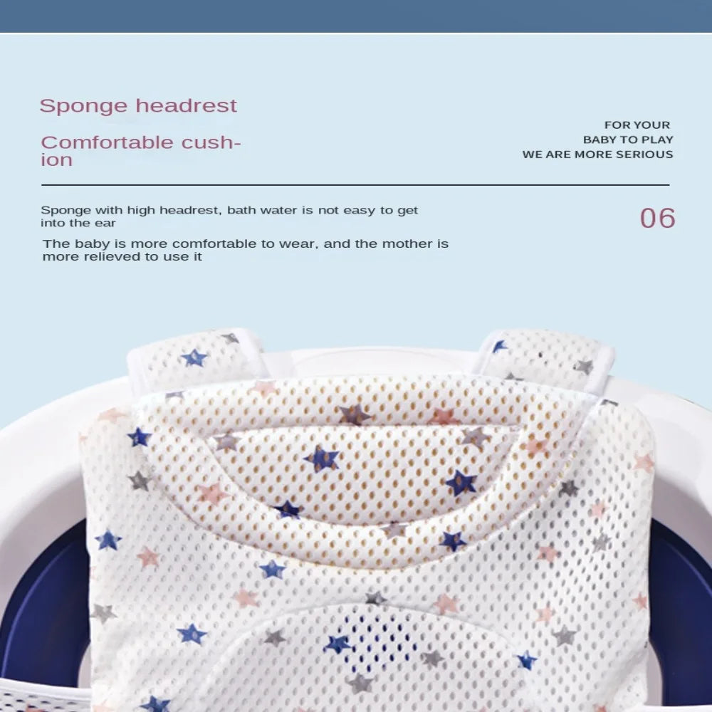 Adjustable Anti-Slip Baby Bath Cushion and Pillow Mat