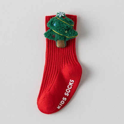 Toddler Christmas Anti-Slip Socks with Santa Design, 0-3 Years