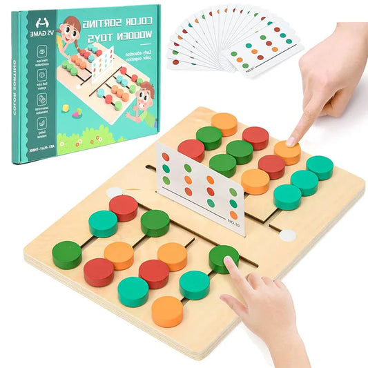 Wooden Color Slide Puzzle for Toddler Learning and Play