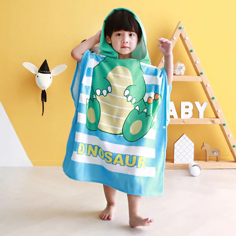 Dinosaur Hooded Bathrobe for Kids and Infants