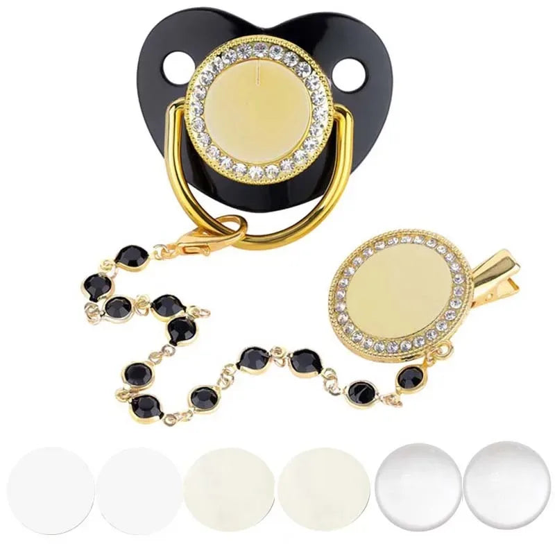 Sucette et attache-tétine en strass personnalisées - Conception sûre et sans BPA