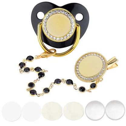 Sucette et attache-tétine en strass personnalisées - Conception sûre et sans BPA