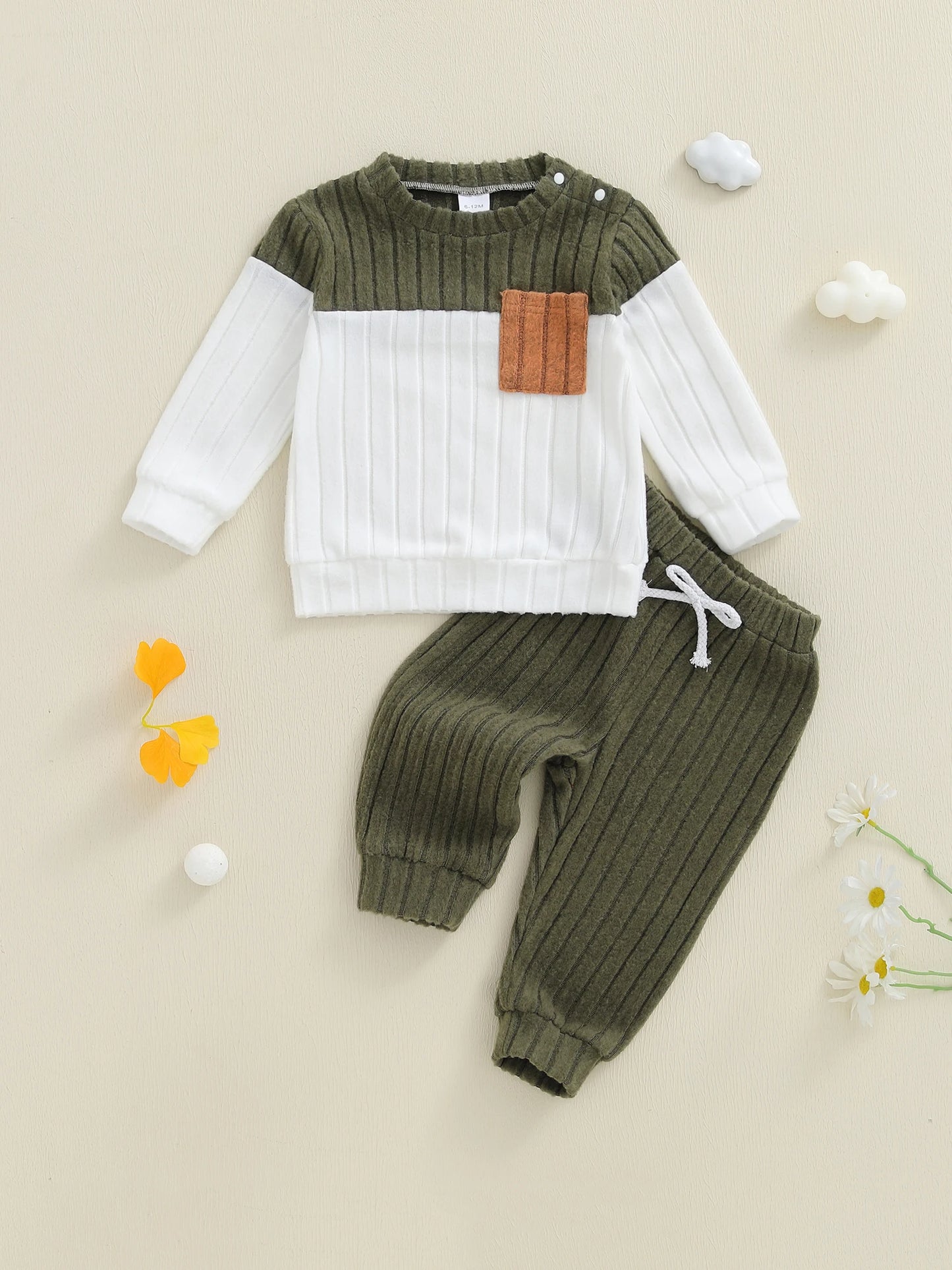 Toddler Boys Plush Pullover and Pants 2-Piece Winter Set