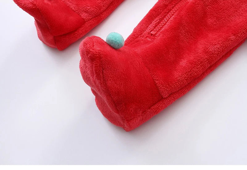 Newborn Fleece Christmas Elk Jumpsuit for Infants