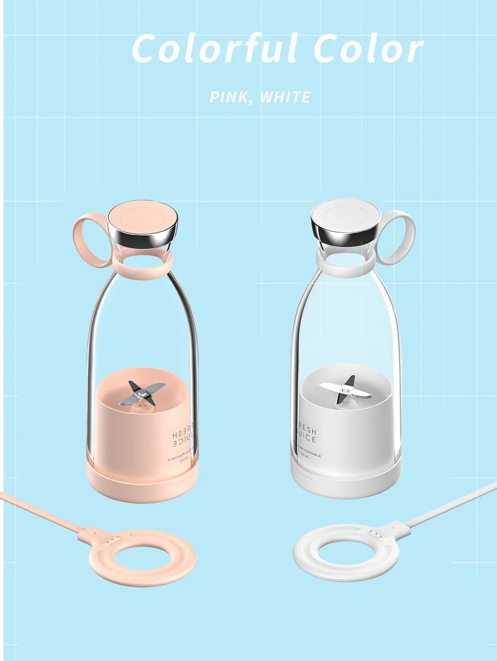 Mini trådløs bærbar blender USB oppladbar juicer