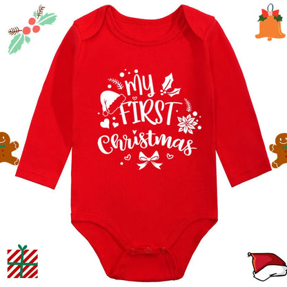 Santa Claus Elk Print Long Sleeve Baby Romper for Newborns