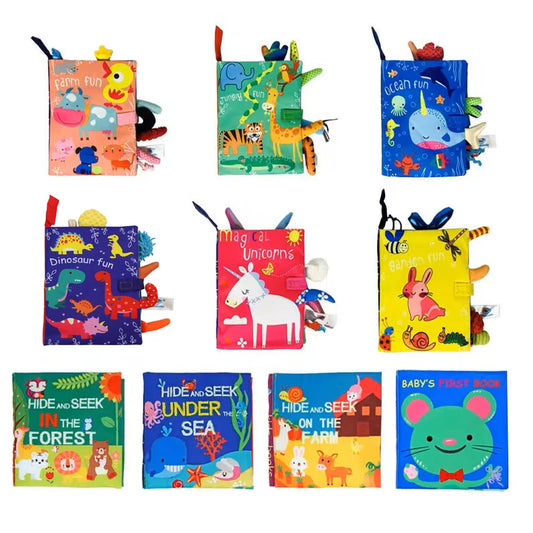Interactive Baby Cloth Book with Sounds and Rattles