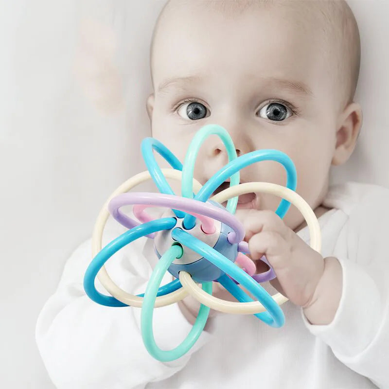 Montessori Sensory Rattle Teether for Infants 0-12 Months
