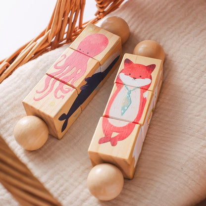 Wooden Montessori Musical Rattle Hand Bell for Babies
