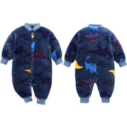 Soft Flannel Infant Jacket and Jumpsuit for Newborns 0-18 Months