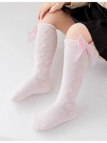 Red Bow Tie Knee High Socks for Infants and Toddlers