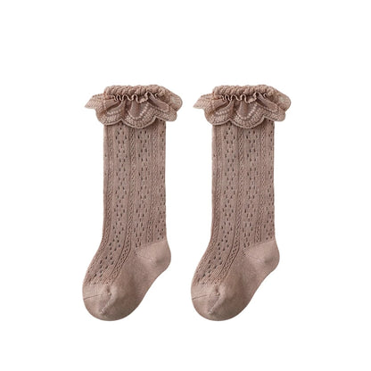 Cute Toddler Knee High Lace Bow Socks for Summer 0-3Y