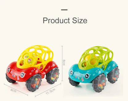 Soft Rubber Push and Go Cars for Infants 6-12 Months