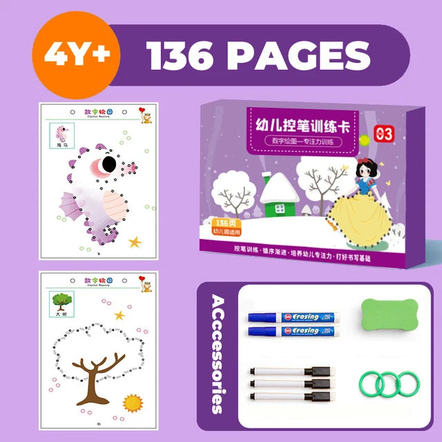 Montessori Drawing Toy Set for Toddler Math and Shape Learning