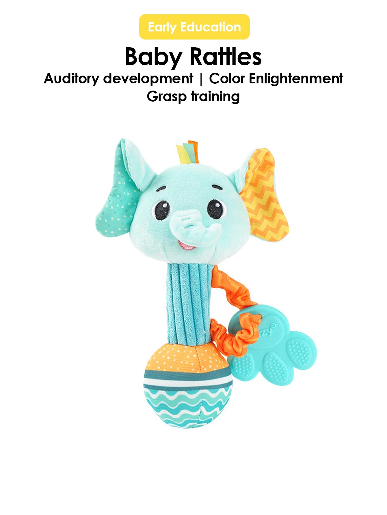 Interactive Plush Rattle Toy for Soothing Baby Gums