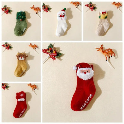 Christmas Baby Socks with Anti-Slip Design for Toddlers 0-3 Years