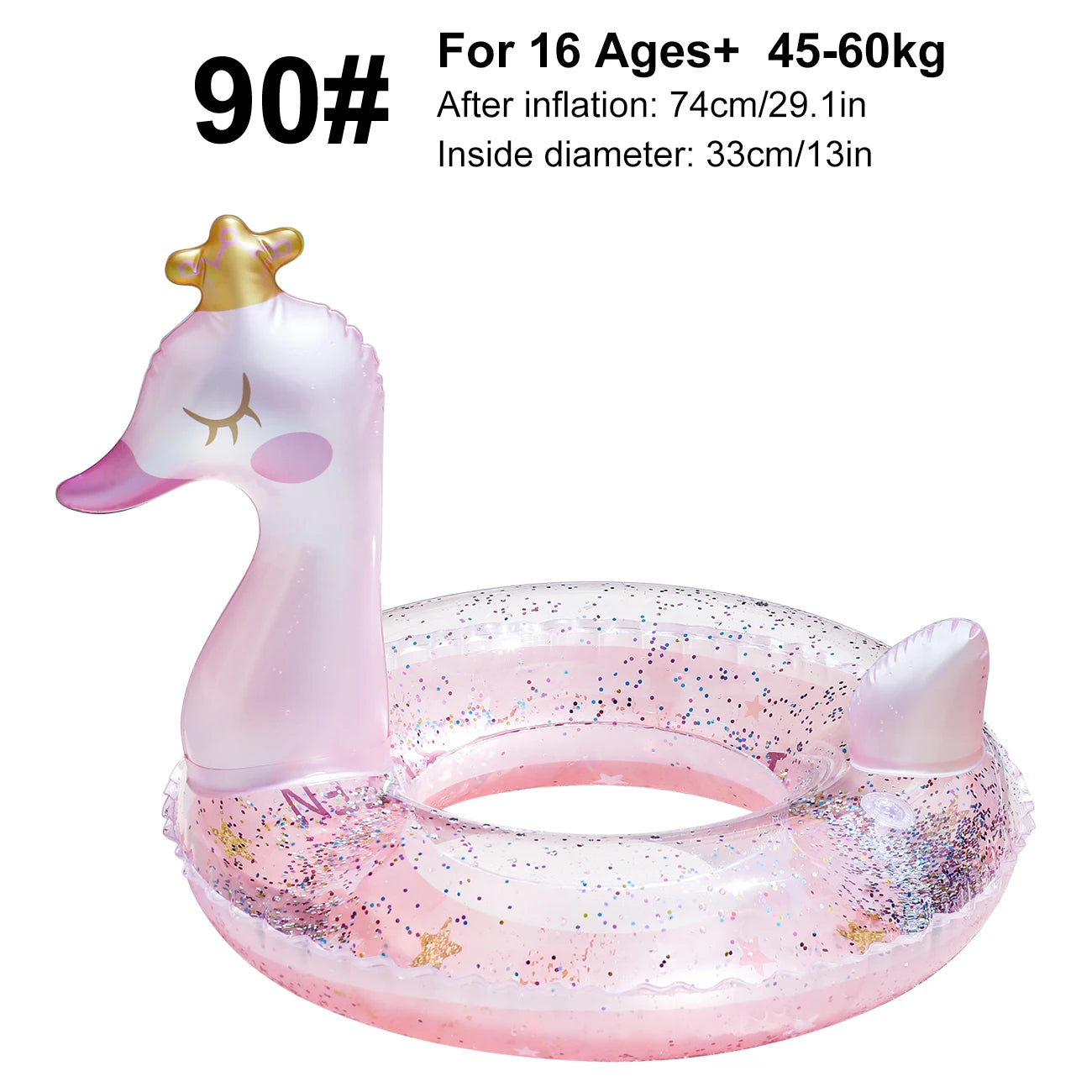 Crowned Swan Swim Ring for Pool and Beach Fun