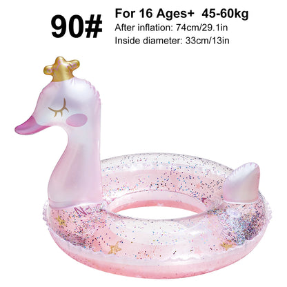 Crowned Swan Swim Ring for Pool and Beach Fun