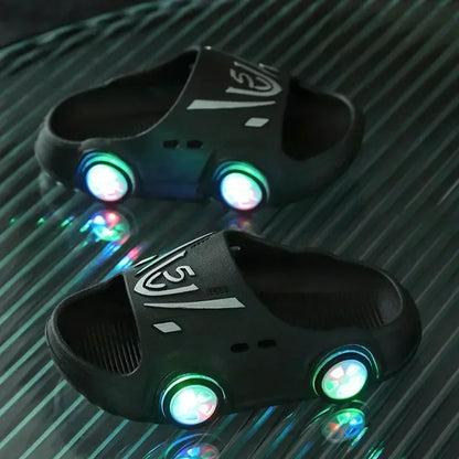 Car-Shaped Luminous Slippers for Kids - Cute Bathroom Shoes