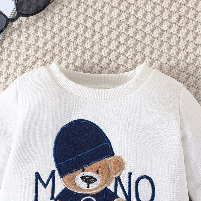 Casual Cartoon Bear Outfit for Infants 3-24 Months