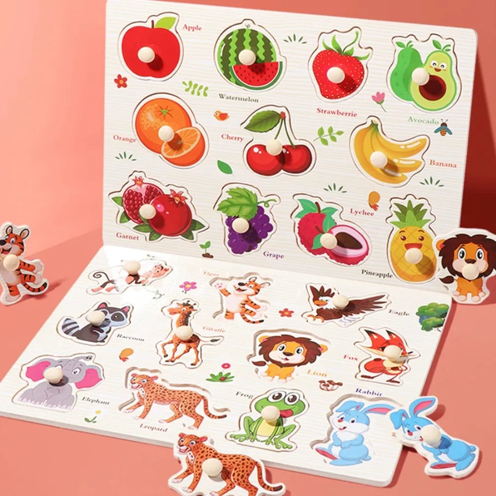 Wooden Montessori Puzzle Game for Toddler Fine Motor Skills