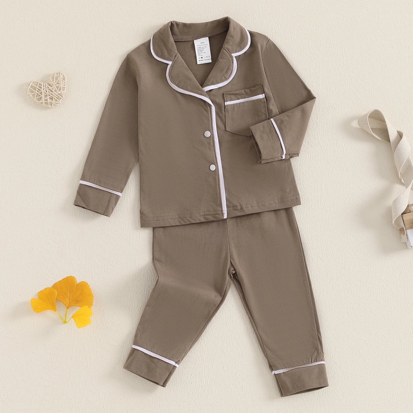 Toddler Fall Pajama Set for Boys and Girls - 10 Colors