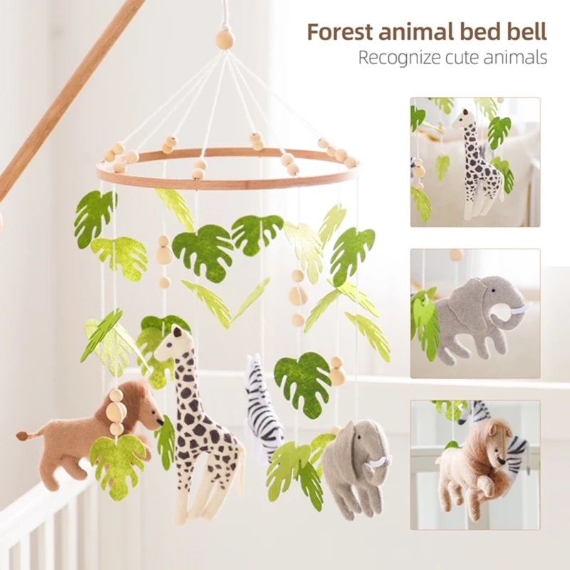 Forest Animal Crib Mobile Rattle Toy for Infants 0-12 Months
