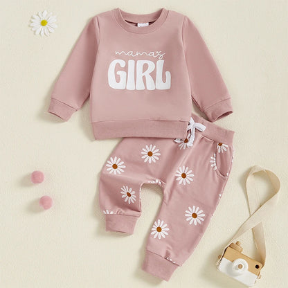 Baby Girl 2PCS Outfit Set - Long Sleeve Sweatshirt & Pants