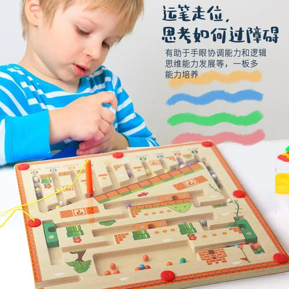 Magnetic Color and Number Maze Educational Toy for Kids