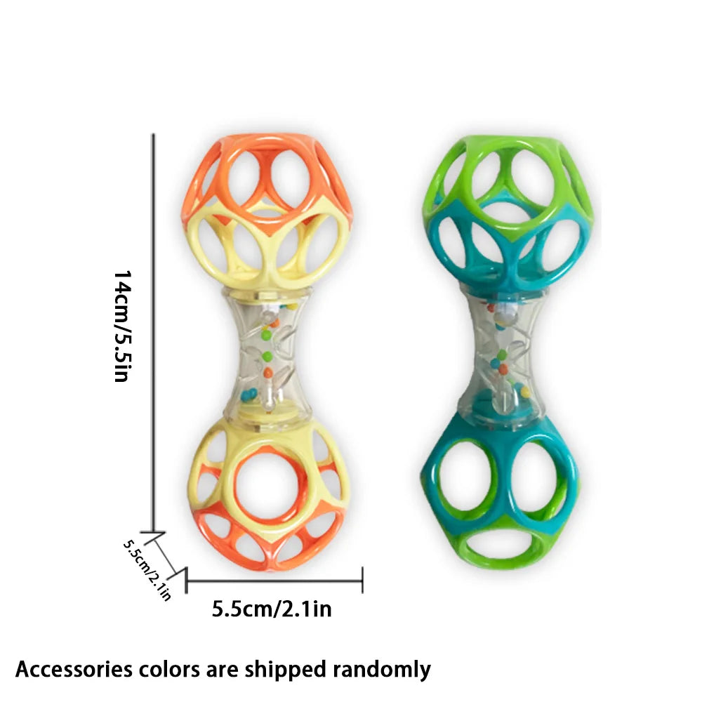 Baby Teether Rattle Barbell Toy for 3 Months and Up