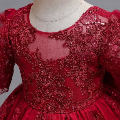 Toddler Girls Floral Embroidery Dress for Special Occasions
