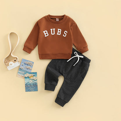 Toddler Letter Print Long Sleeve Top and Pants Set