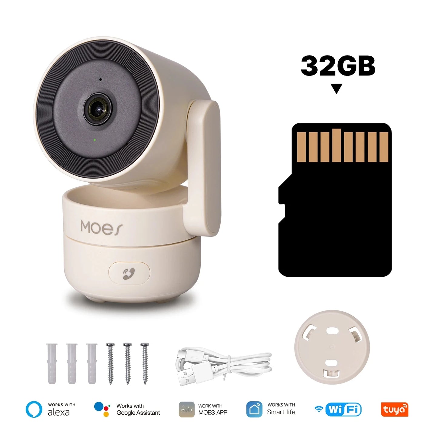 4MP WiFi Indoor Pan/Tilt Security Camera with Night Vision