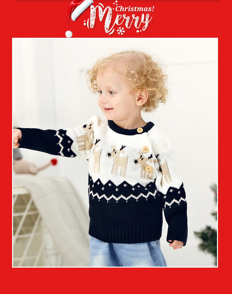Red Christmas Knit Sweater for Newborns 0-18 Months