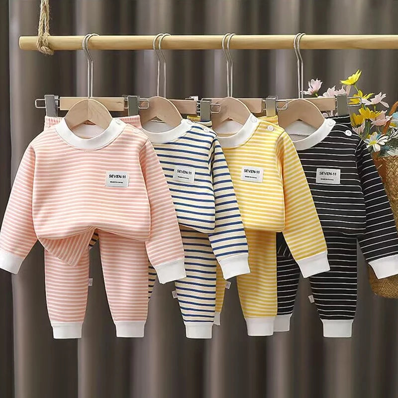 Warm Kids' Autumn/Winter Plush Top and Pants Set