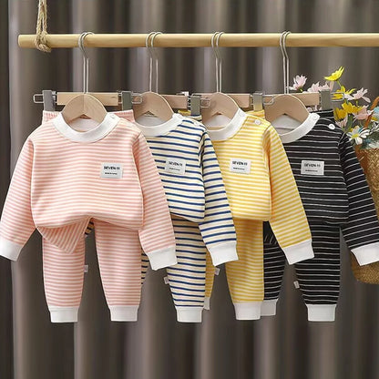 Warm Kids' Autumn/Winter Plush Top and Pants Set