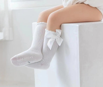 Red Bow Tie Knee High Socks for Infants and Toddlers