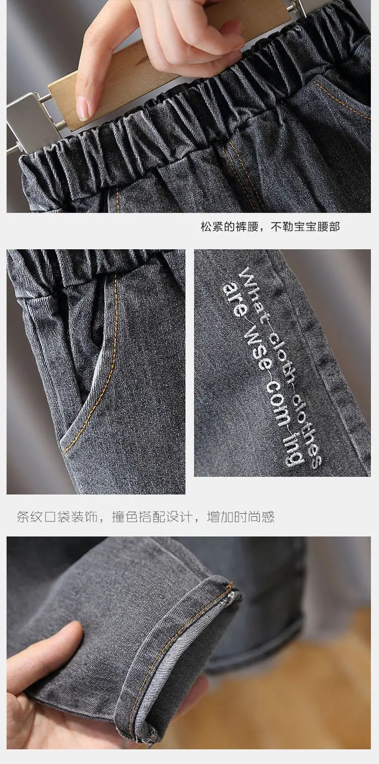 Boys' 3-Piece Autumn Outfit Set: Vest, Shirt & Jeans